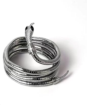 Collar moldeable serpiente plateado