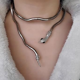 Collar moldeable serpiente plateado
